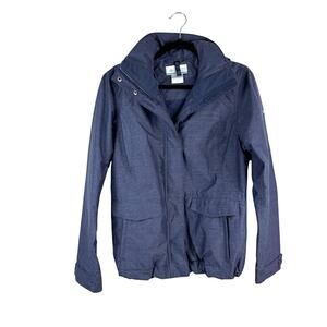 GORPCORE Rain Jacket – Columbia Navy Double Pocket Outdoor Shell – XS